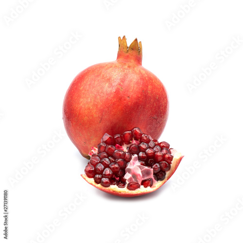 Pomegranate isolated on the white background.