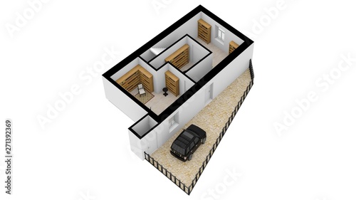 3D illustration floor plan. 3d Floor plans