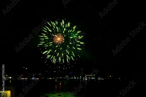 May 26, 2019. Pattaya, Thailand. The Pattaya International fireworks event have many fireworks from many country to show beautiful firework at Pattaya beach. - Image
