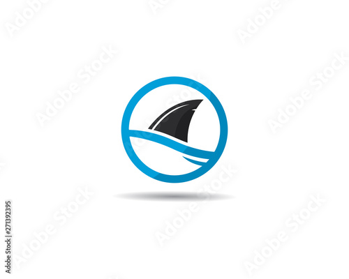 Shark fin logo template vector icon illustration design 