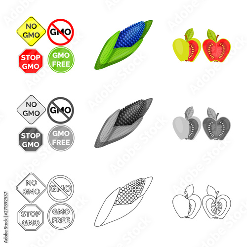 Isolated object of test and synthetic symbol. Set of test and laboratory stock vector illustration.