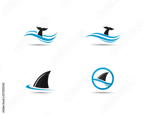 Shark fin logo template vector icon illustration design 