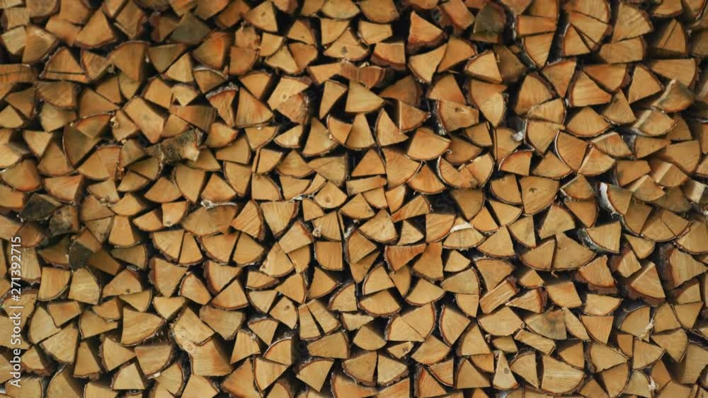 Focus Pull Of Stacked Arrangement Of Chopped Fire Wood. Focus Pull Of Stacked Arrangement Of Chopped Fire Wood.