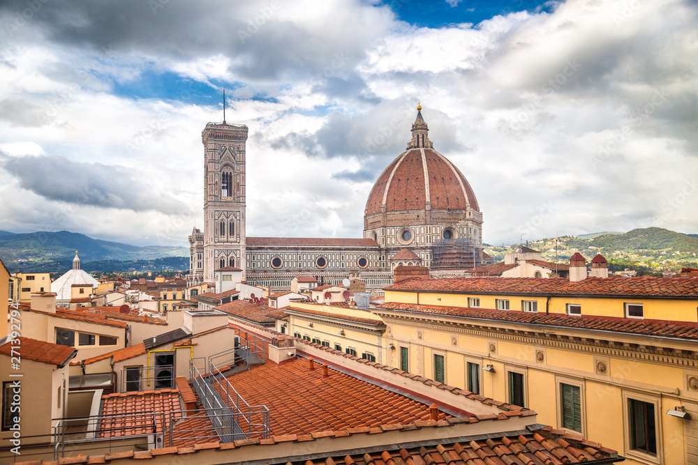 Cityscape of Florence with Cathedral of Saint Mary of the Flower, Italy, Europe.