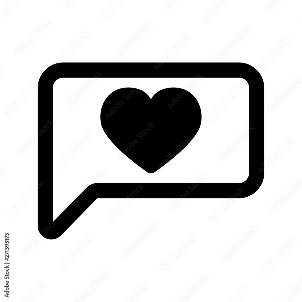 Vector flat like icon with heart for design
