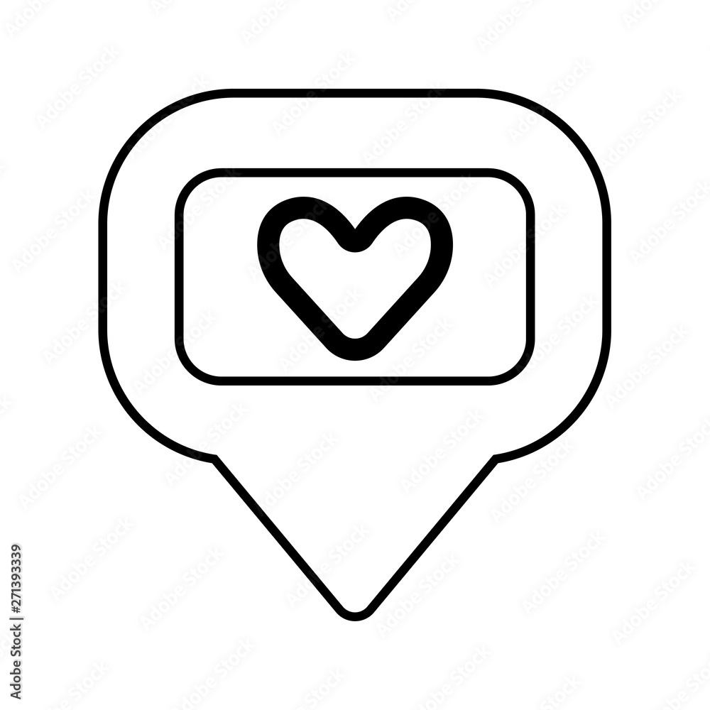 Vector flat like icon with heart for design