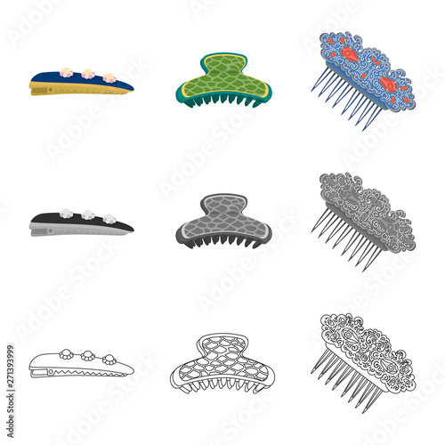 Vector design of beauty and fashion sign. Set of beauty and female stock vector illustration.