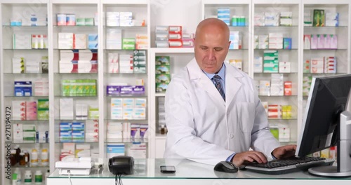 Pharmacist Talk to Cell Phone and Check Medicine Stock in Computer Database