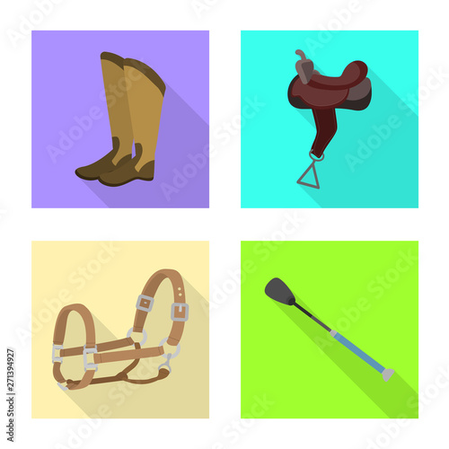 Isolated object of track and racing  logo. Collection of track and riding vector icon for stock.