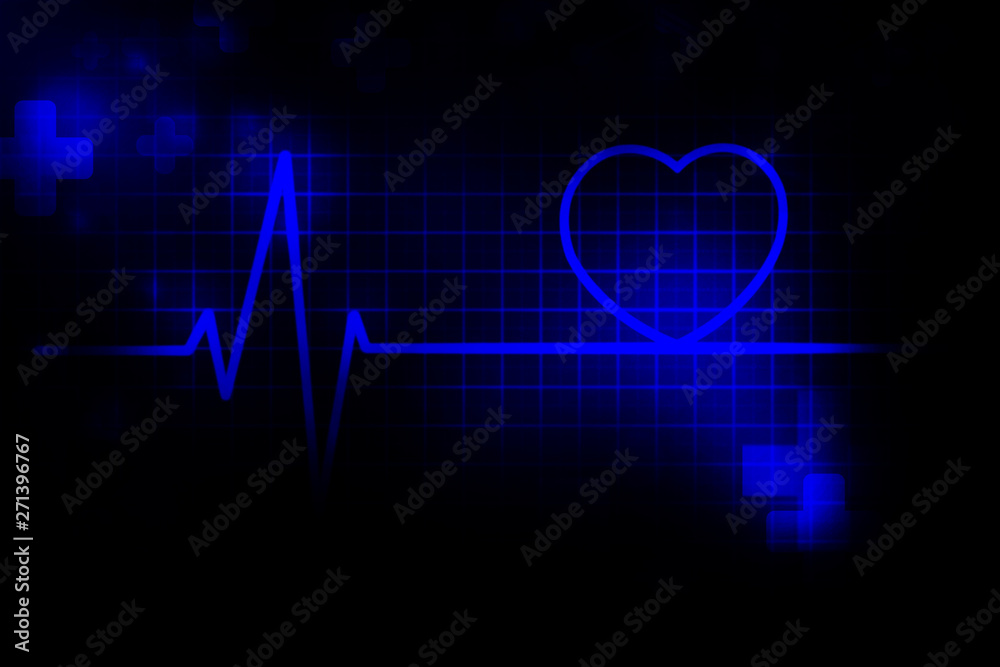 health abstract background, the graph and signal on blue abstract background