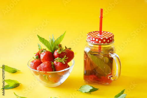 drink with strawberries