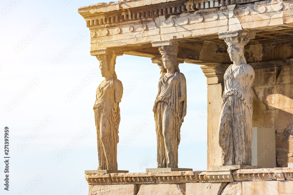 Fototapeta premium The Caryatids of the Erechtheion in Acropolis, Athens Greece
