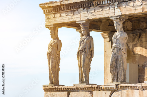 The Caryatids of the Erechtheion in Acropolis, Athens Greece