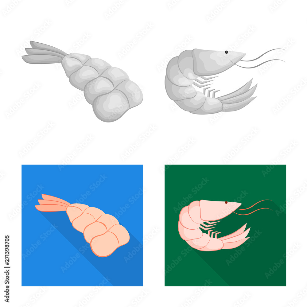 Vector illustration of appetizer and ocean symbol. Collection of appetizer and delicacy vector icon for stock.