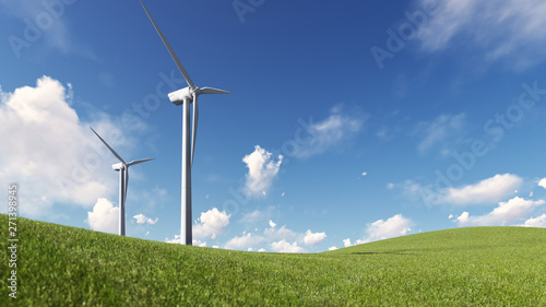3d Rendering Illustration Of Wind Turbine Sustainable Energy