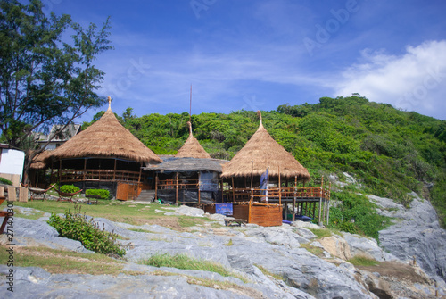 Landscape on the beach in the summer of Koh Sichang, Chon Buri, Thailand