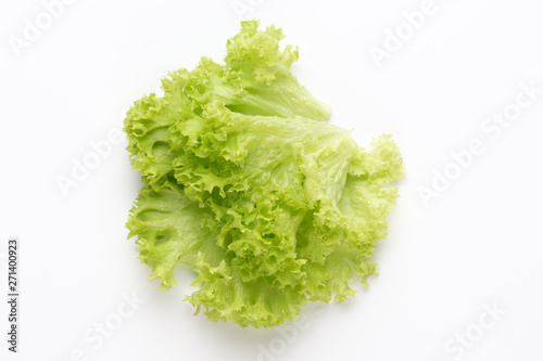 Salad leaves on white background.