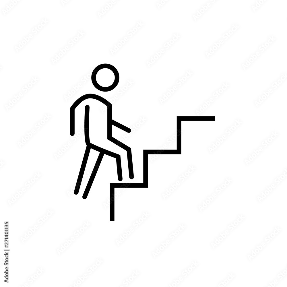 man on the steps icon. Head Hunting Related Vector Line Icons man on the steps icon. Head Hunting Related Vector Line Icons