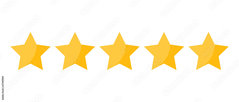Five stars rating icon. Five stars rating icon.