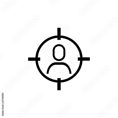 People in target. Head Hunting Related Vector Line Icons