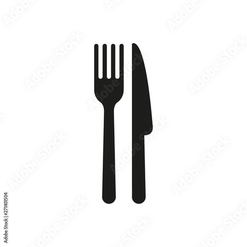 Fork and knife icon. Simple vector illustration