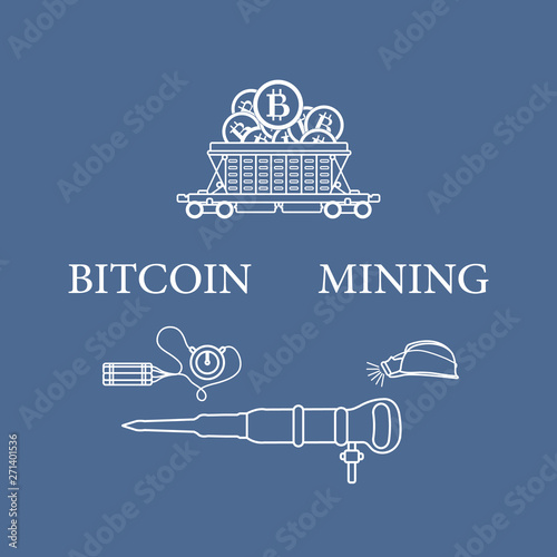 Railway car, bitcoin, dynamite, jackhammer, helmet