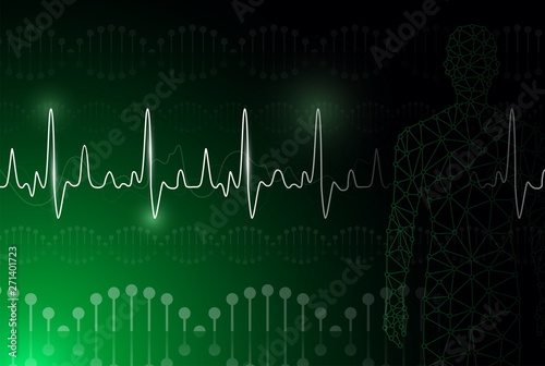 abstract background technology concept in green light,human body heal,technology modern medical science in future and global international medical with tests analysis clone DNA human