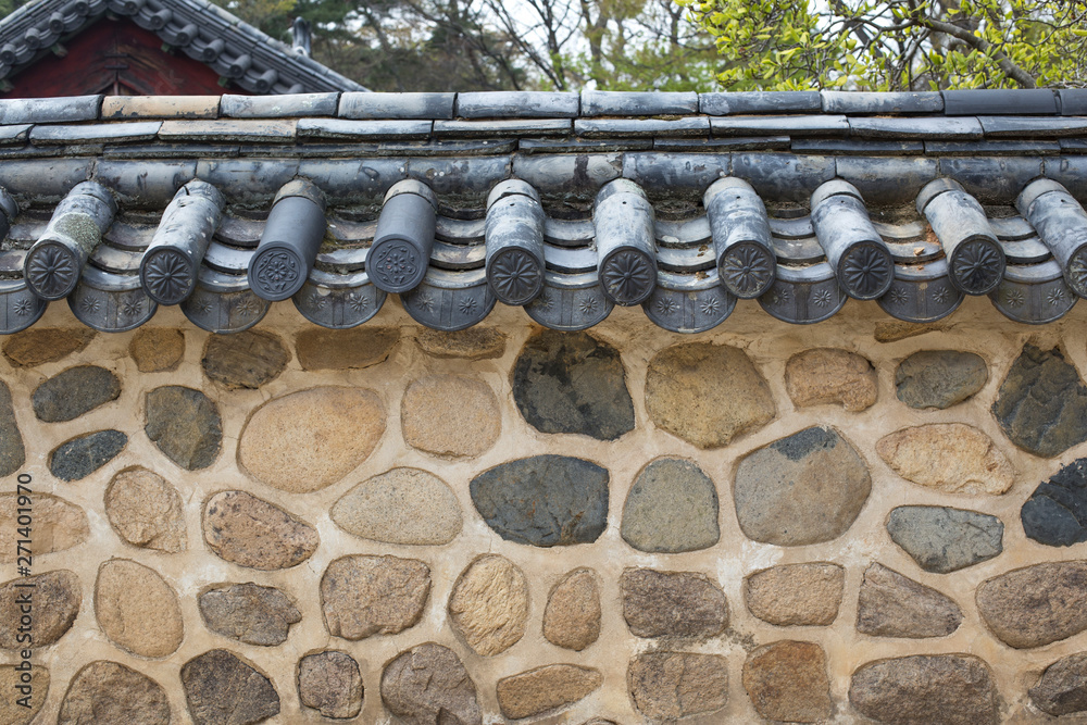 Korean style wall with roof decorative