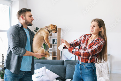 Man with dog and his wife s...