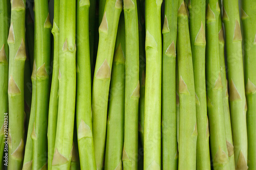 Fototapeta Naklejka Na Ścianę i Meble -  Fresh green asparagus on white background. Food ingredients. Health food