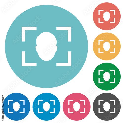Camera selfie mode flat round icons
