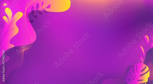 Abstract floral background with gradient shapes in purple colors. Vector illustration