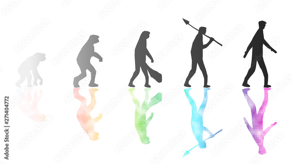 White background of rainbow human transformation change liberate human right of LGBT freedom concept. Proud and love. To celebrate gay pride, coming out gender and sexuality equality