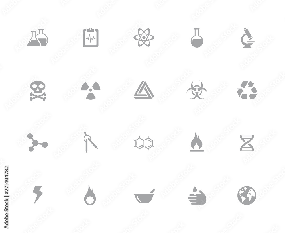 Fototapeta premium Science Icons // 32 pixels Icons White Series - Vector icons designed to work in a 32 pixel grid.
