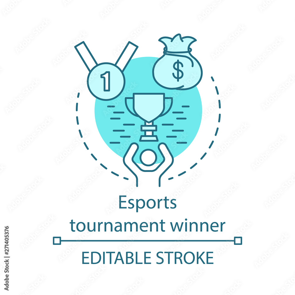 Esports tournament winner concept icon