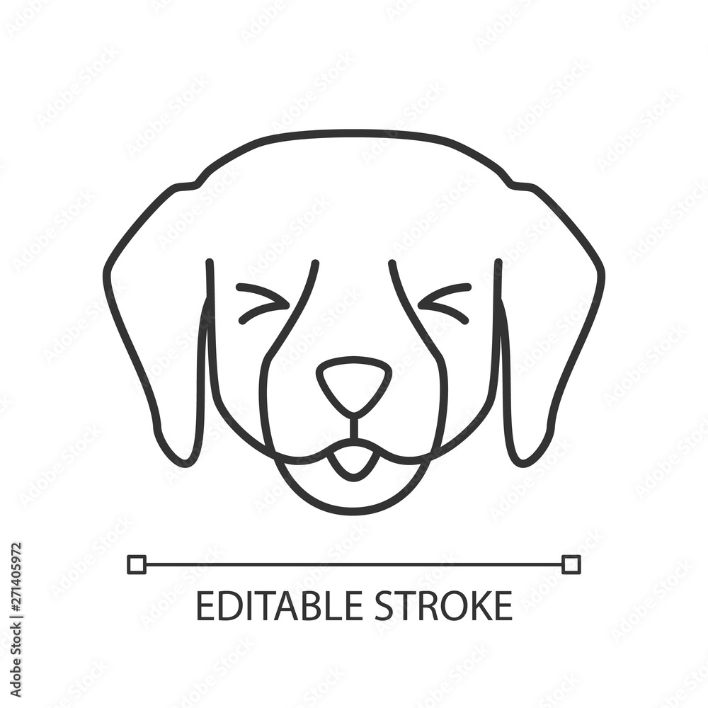 Labrador cute kawaii linear character Labrador cute kawaii linear character