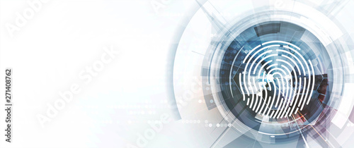 Abstract fingerprint technology business background. Circuit security style