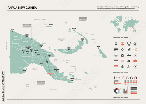 Fototapeta Vector map of Papua New Guinea