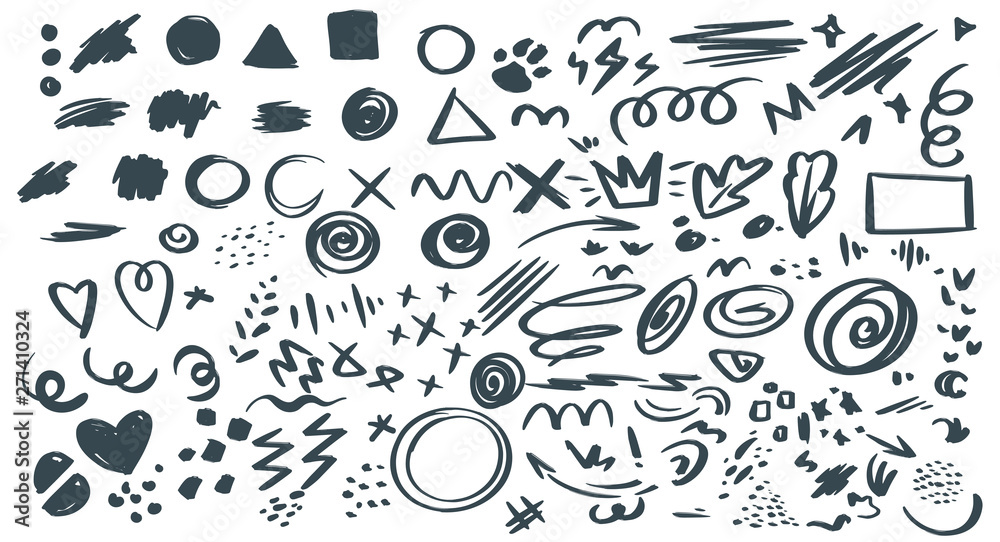 Abstract hand drawn vector symbols set Abstract hand drawn vector symbols set