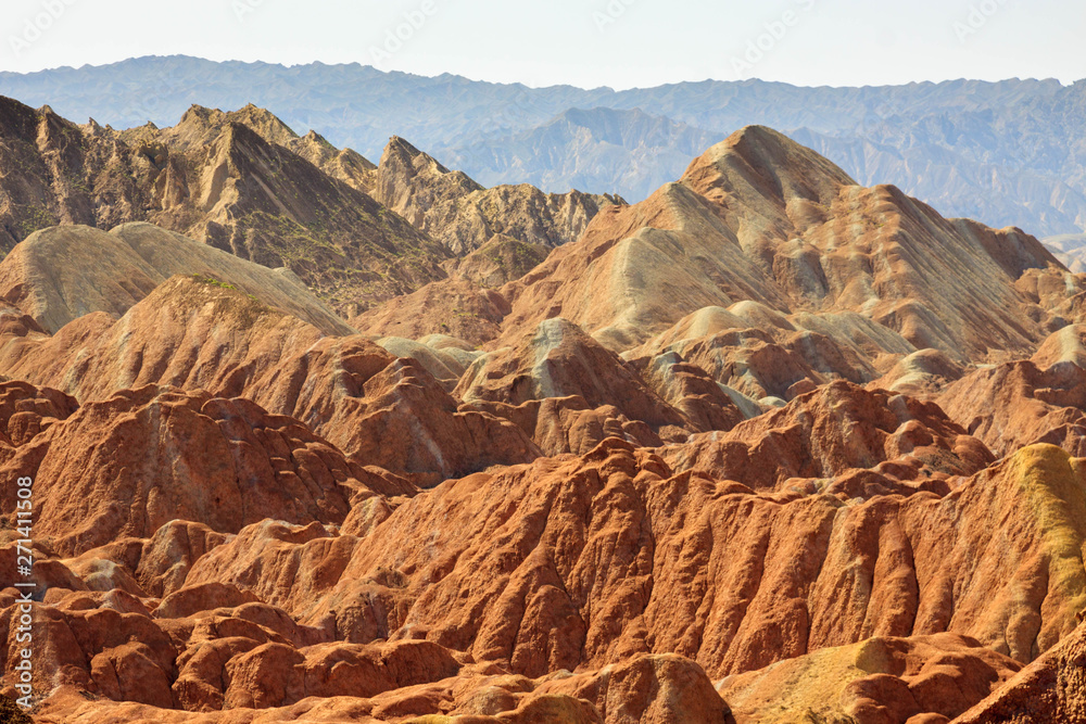Naklejka premium View on sculpted rainbow mountains