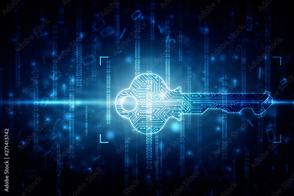 2d digital abstract technology digital future cyber security key