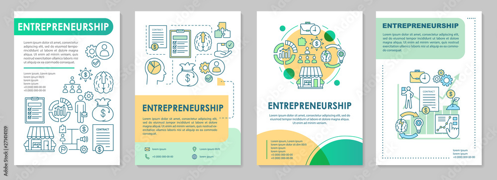 Entrepreneurship brochure template layout