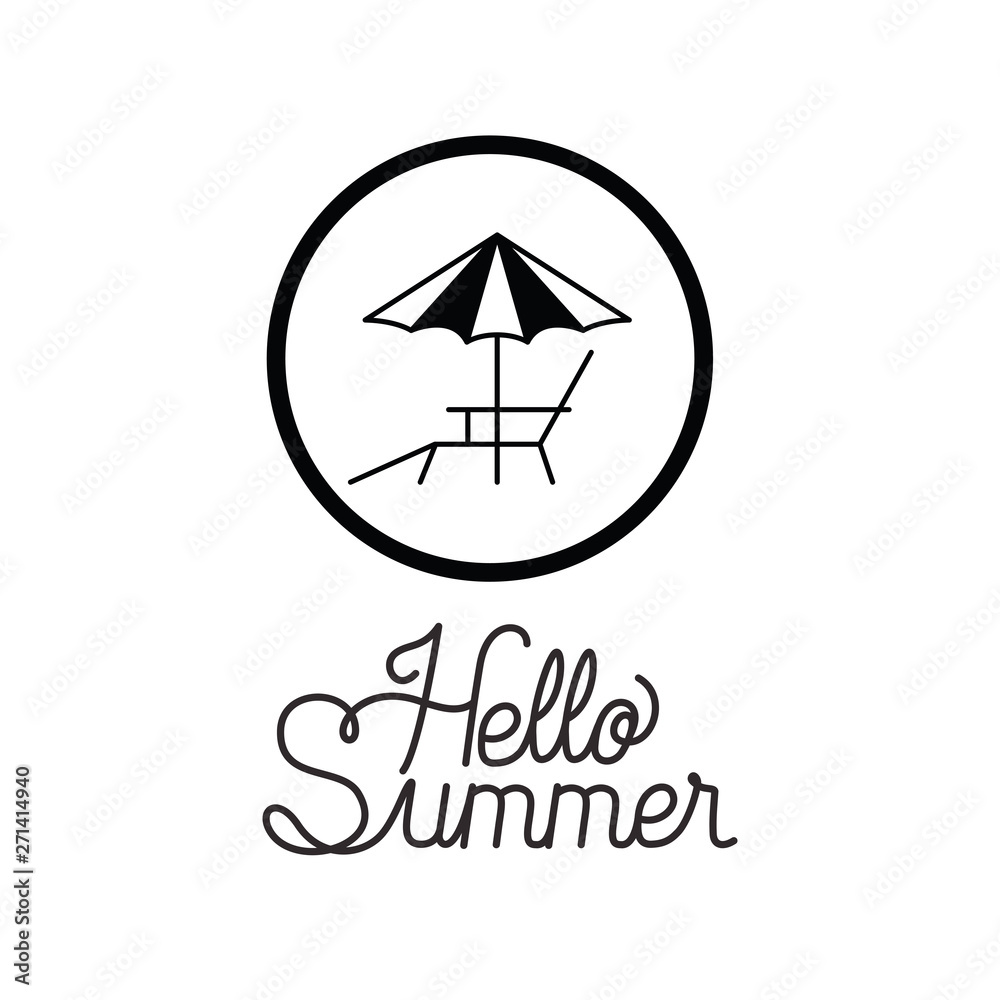 hello summer label with white background hello summer label with white background
