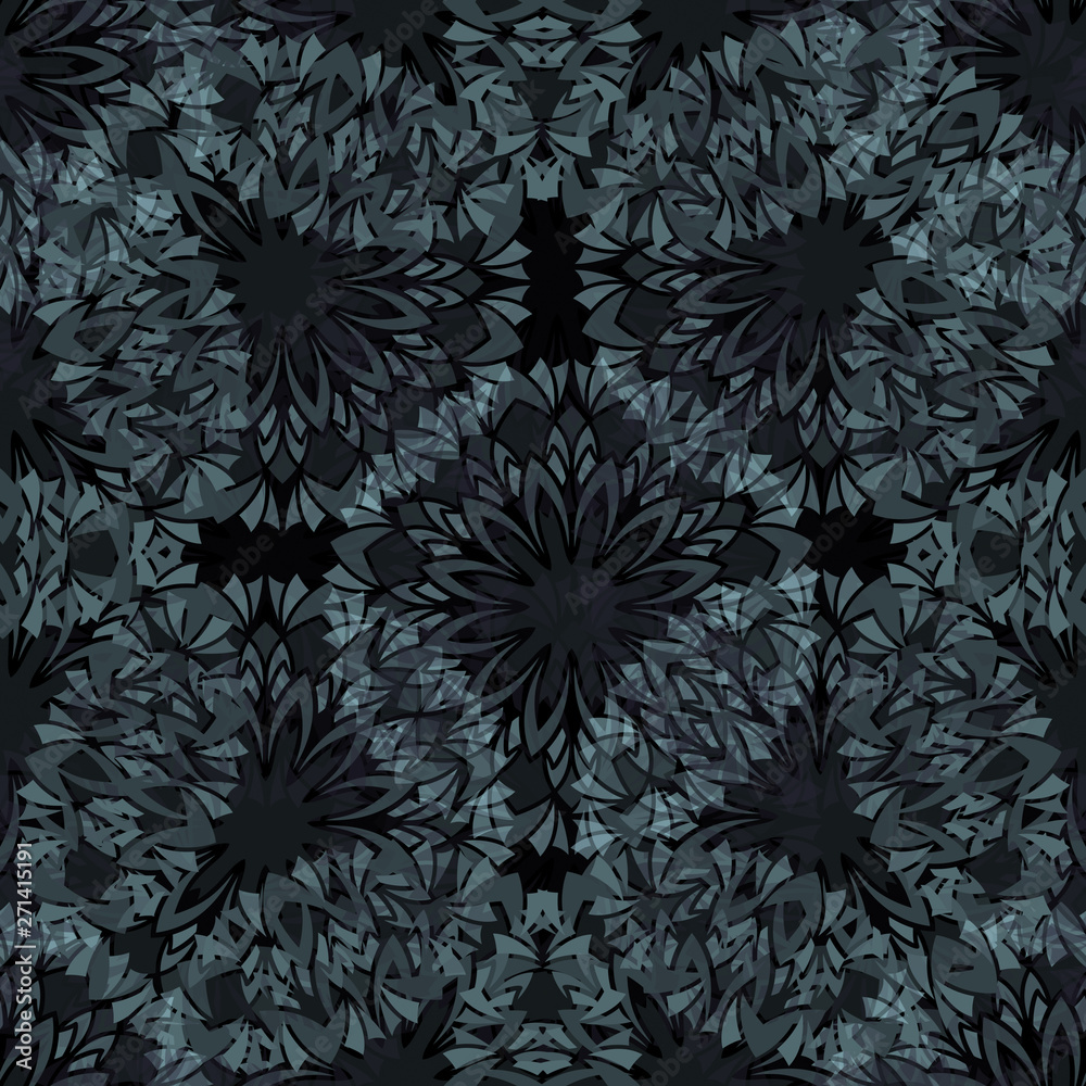 custom made wallpaper toronto digitalSeamless pattern contemporary art design. Floral print with mandalas. Watercolor effect. Suitable for bed linen, leggings, shorts and fashion industry.