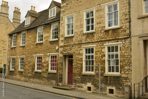 Stamford, United Kingdom. May 31, 2019 - Street view of city centre.Old buidings, Stamford, England