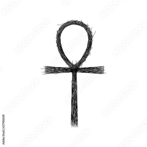Coptic cross Ankh icon black color