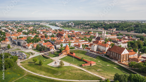 Aerial view of Kaunas downtown