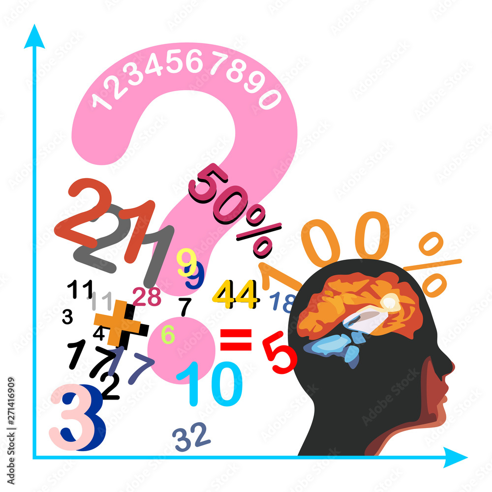 image of a human brain solving math problems image of a human brain solving math problems