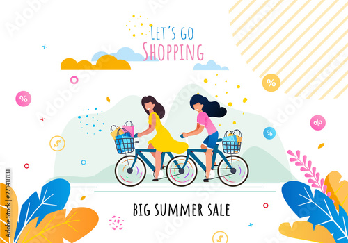 Lets Go Shopping on Summer Sale Motivation Banner