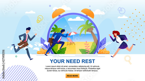 Running Businesspeople Overloaded Character Banner